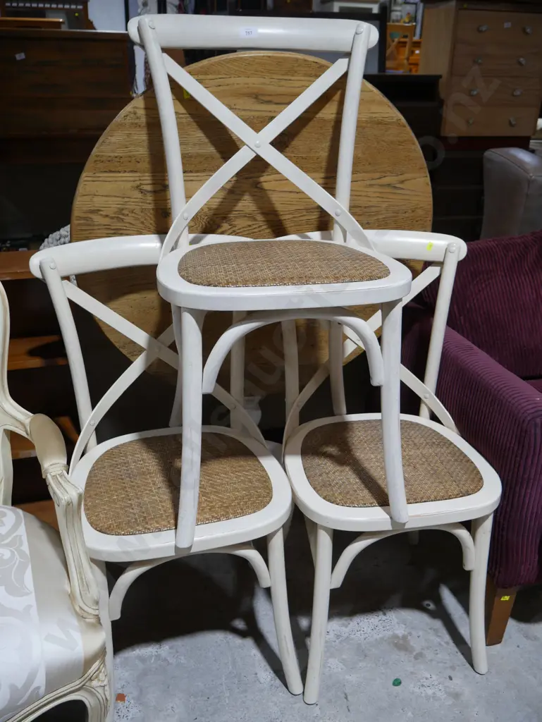 Tilt top dining table and 3 X back chairs Image 1++