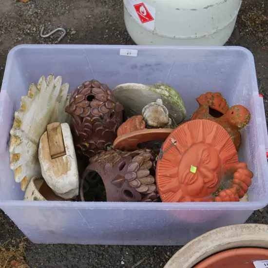 Container of garden ornaments