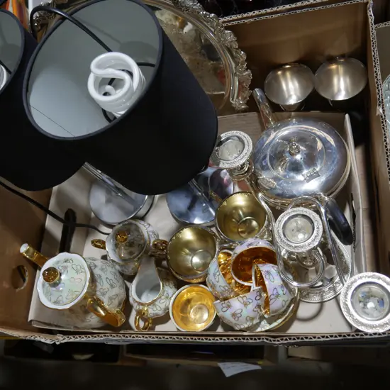 Coffee set, lamps etc