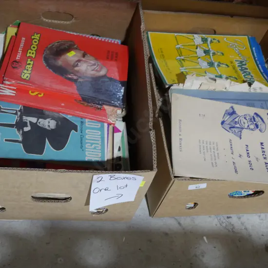 Two boxes of sheet music