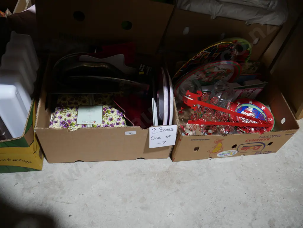 Two boxes of Christmas plates etc Image 1++