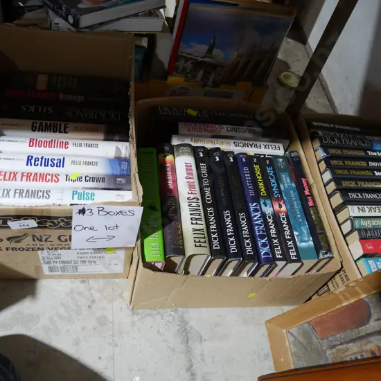 Three boxes of books