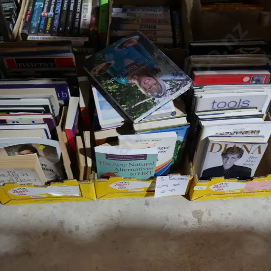 Three boxes of books