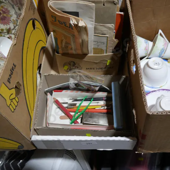Pens, sports magazines etc