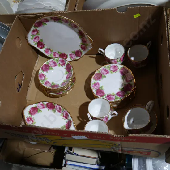 Royal Albert rose and gold trios etc