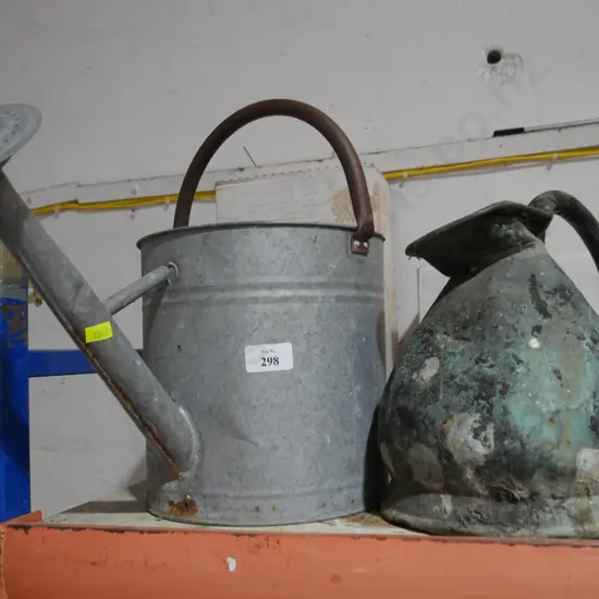 Tin watering can etc