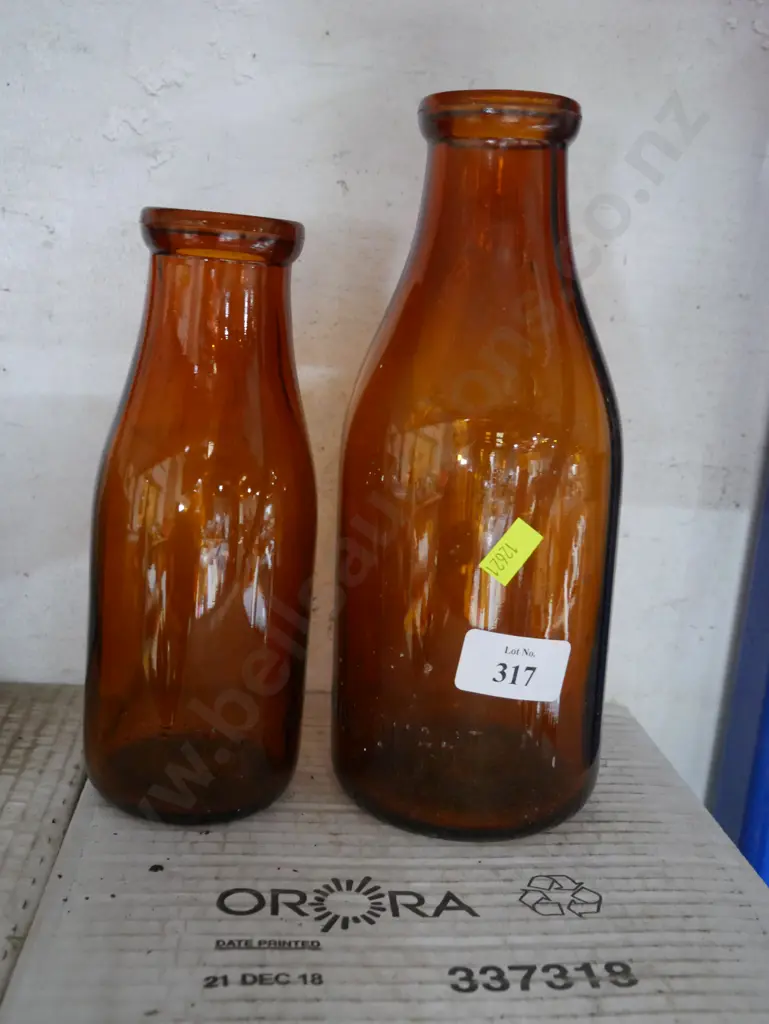 Amber glass milk bottles Image 1++