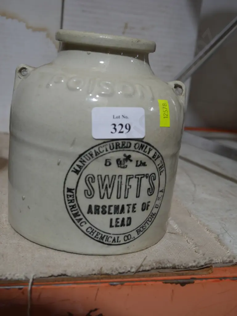 Swifts arsenate of lead stoneware poison jar Image 1++