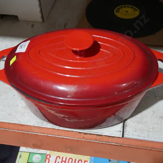 Cast iron casserole dish