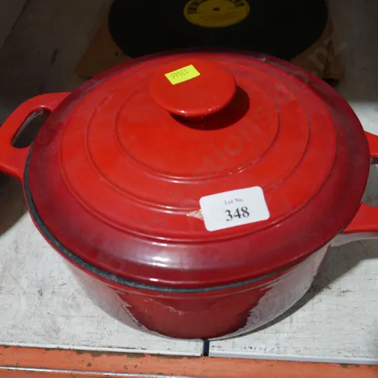 Cast iron casserole dish