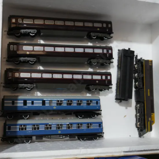 Model locomotive and passenger coaches