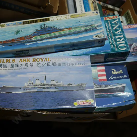 Assorted kitset model ships