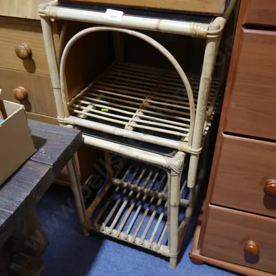 2 cane occasional tables