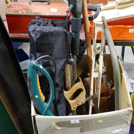 Camp chairs, gardening tools etc