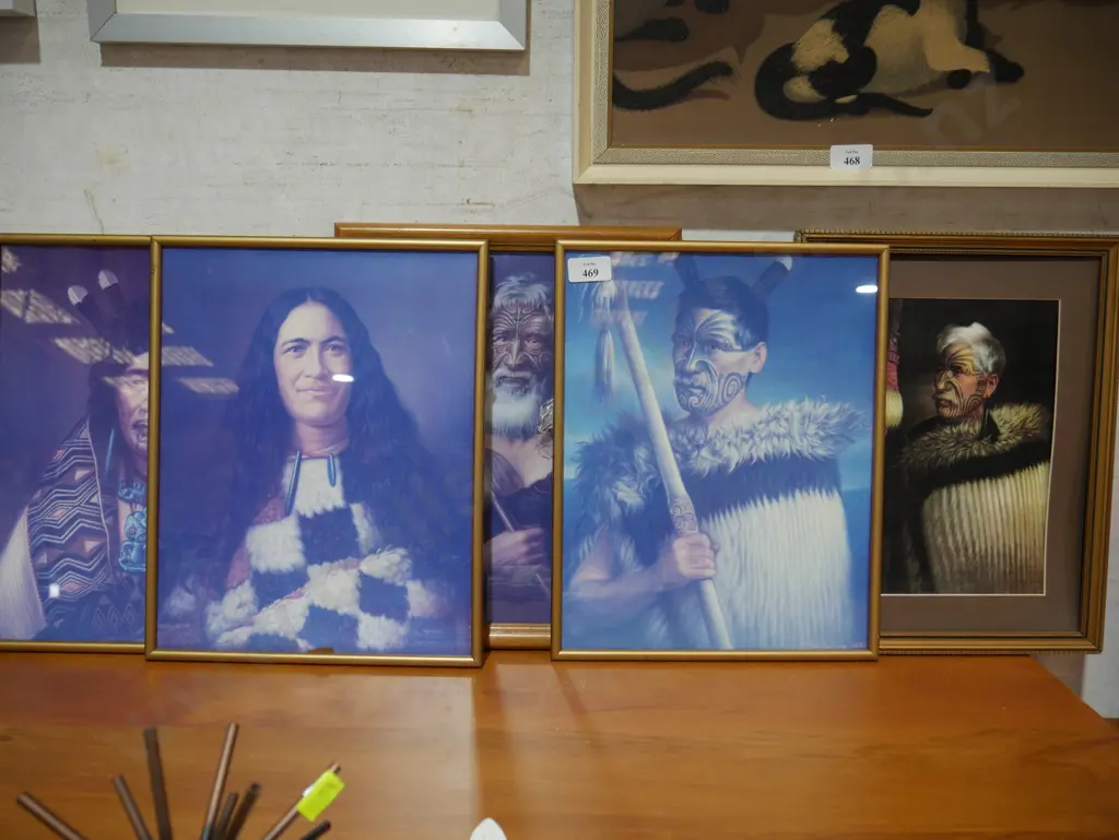 5 Maori portrait prints Image 1++
