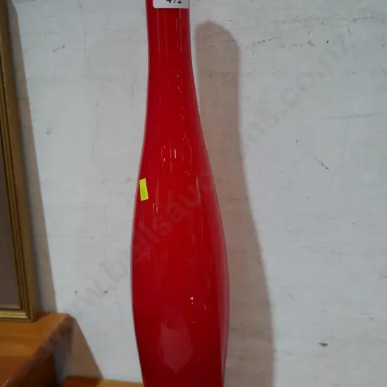Red glass vase