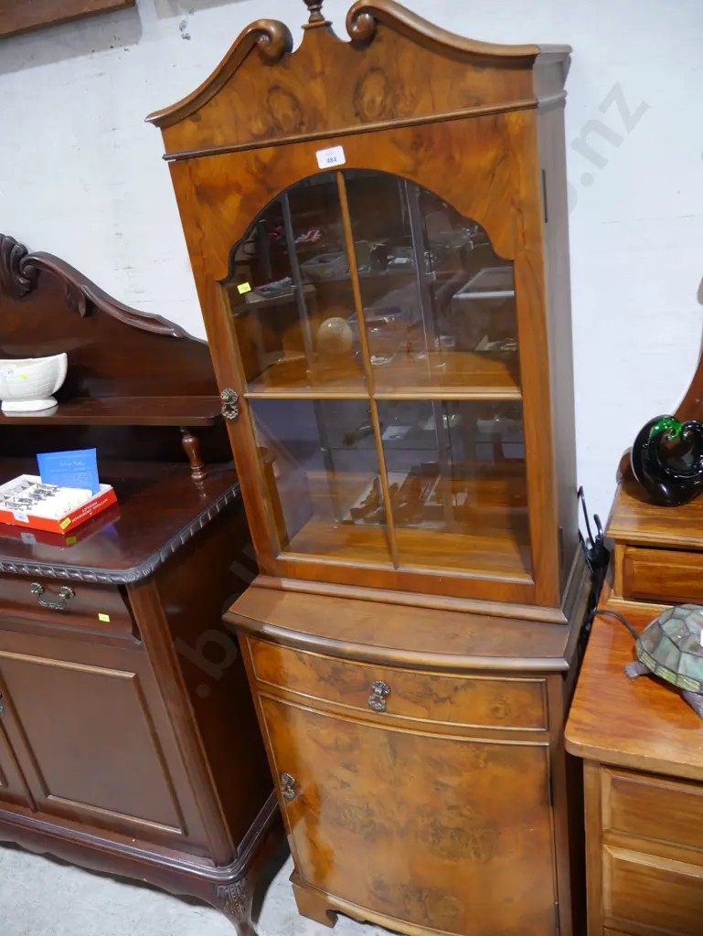 Burr walnut bureau bookcase Image 1++