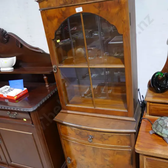 Burr walnut bureau bookcase
