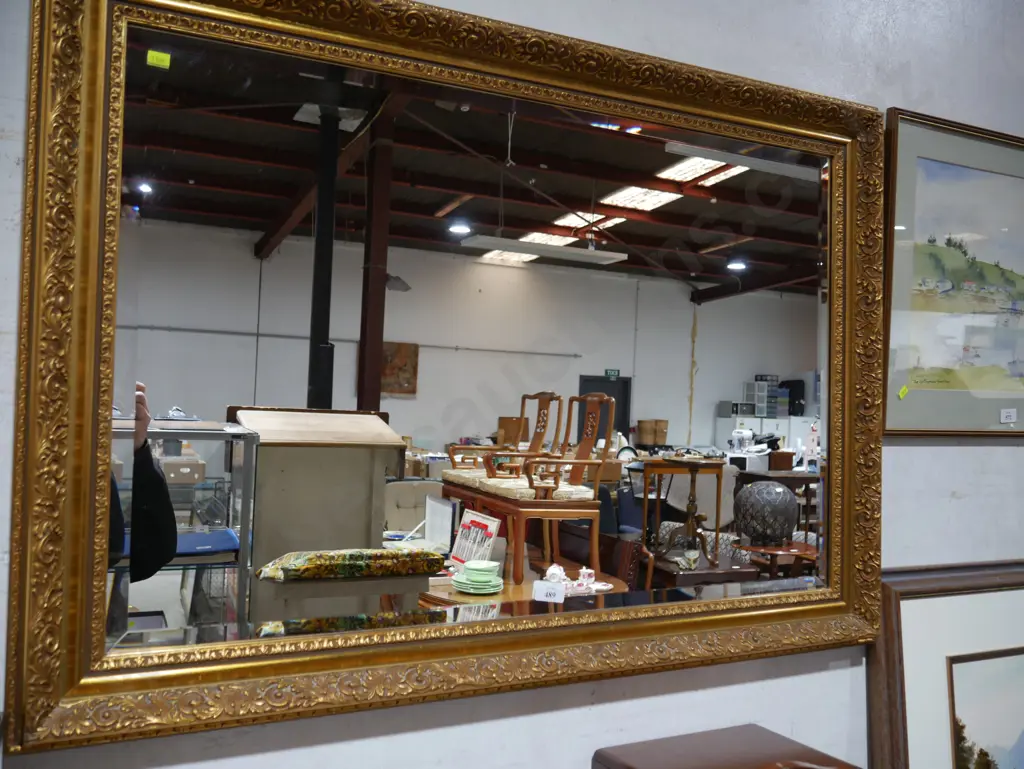Gilt framed bevilled edge mirror Image 1++
