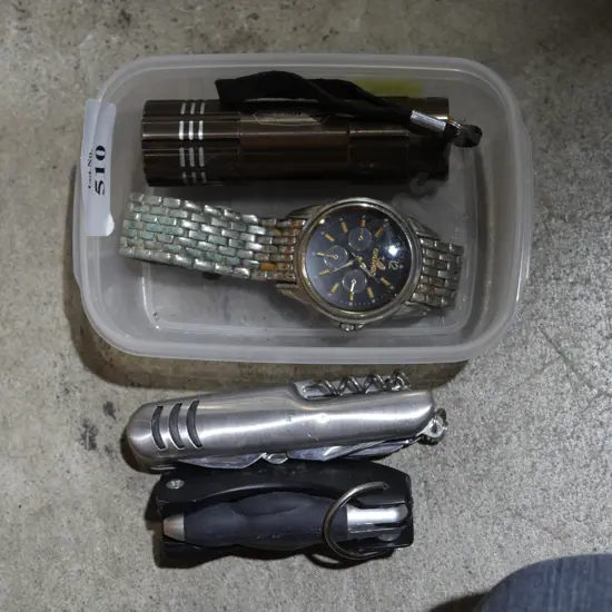 Pocket knives, watch etc