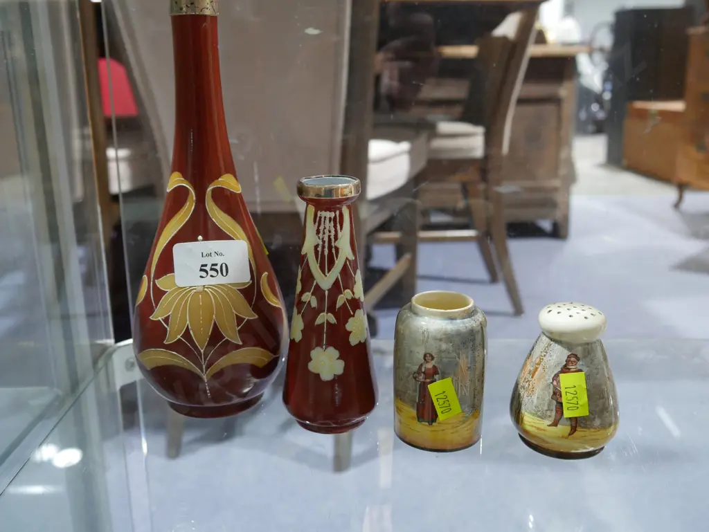 2 sterling silver top vases etc Image 1++