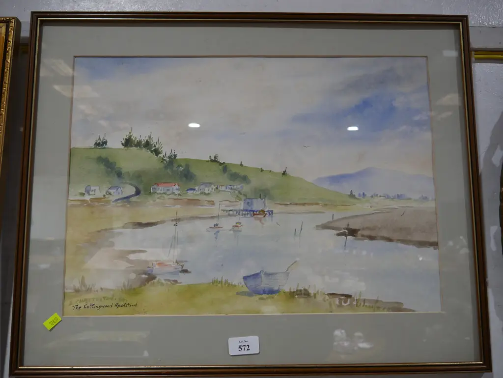 S. Chatterton "The Collingwood Roadstead" watercolour Image 1++