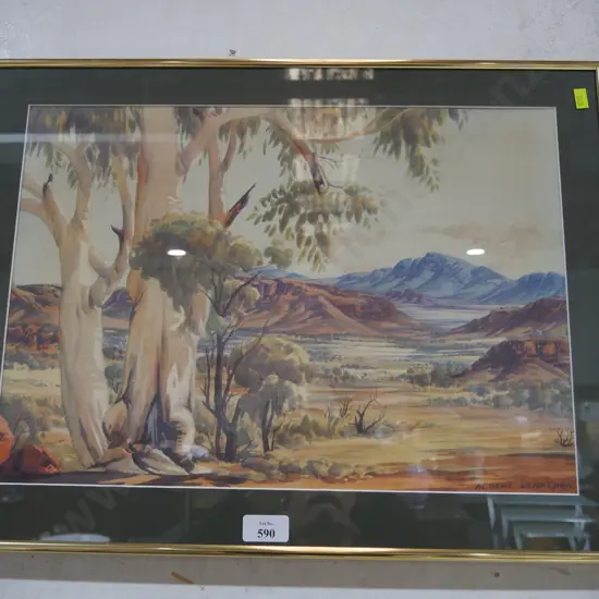Albert Namatjira landscape watercolour