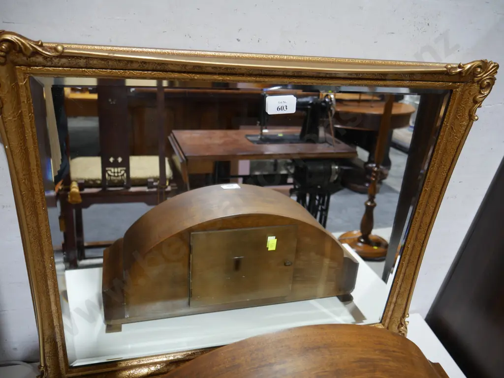 Gilt framed bevilled edge mirror Image 1++