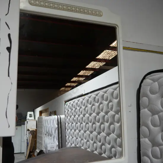 White frame mirror