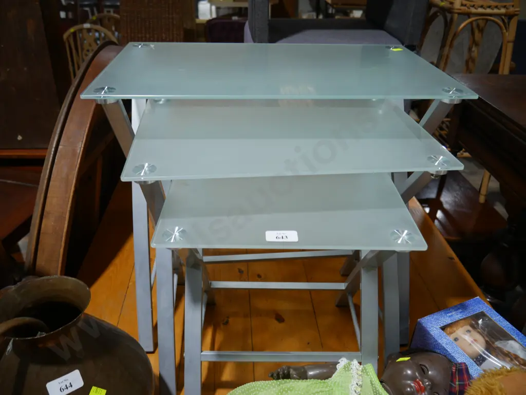 Glass top nest  of tables Image 1++