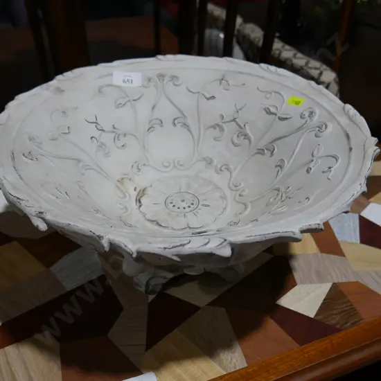 Ornate white decorative bowl