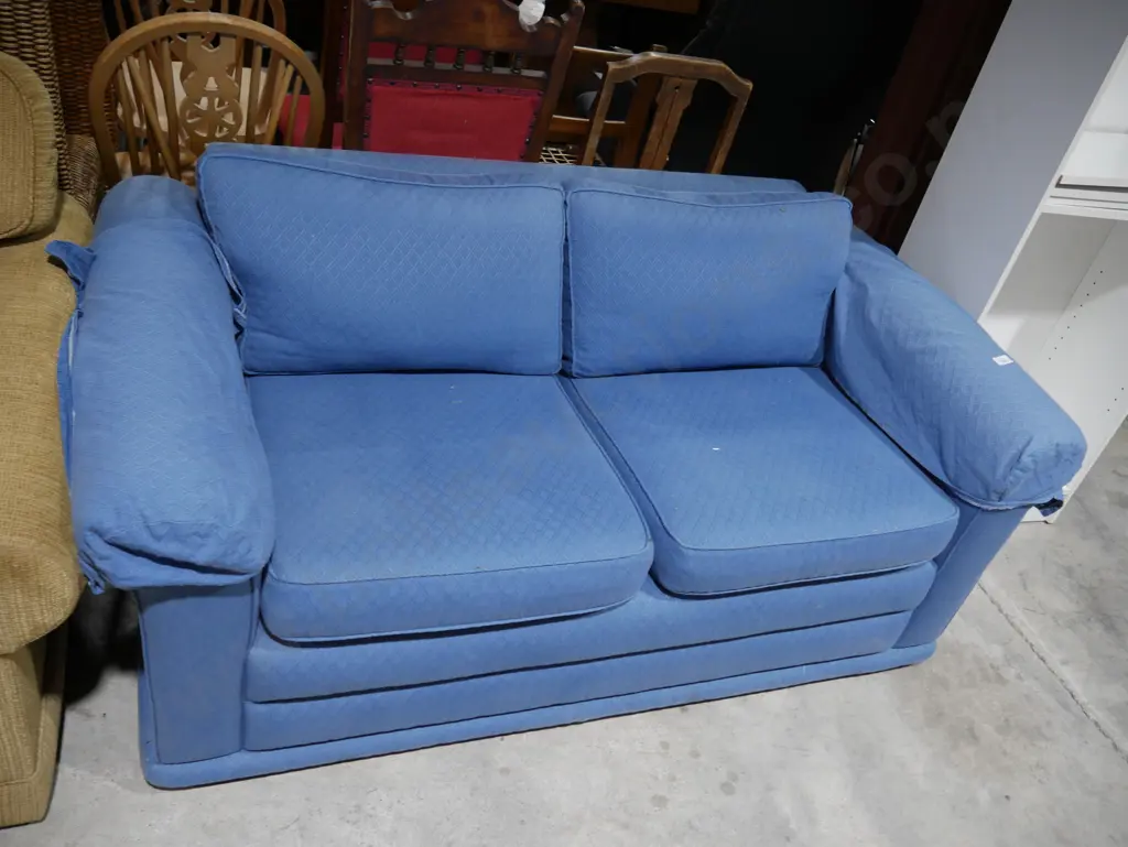 Blue two seater sofa Image 1++