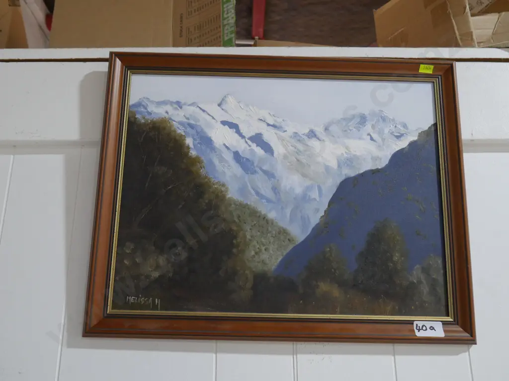 Melissa Haywood "Greenstone track - Fiordland" framed oil Image 1++