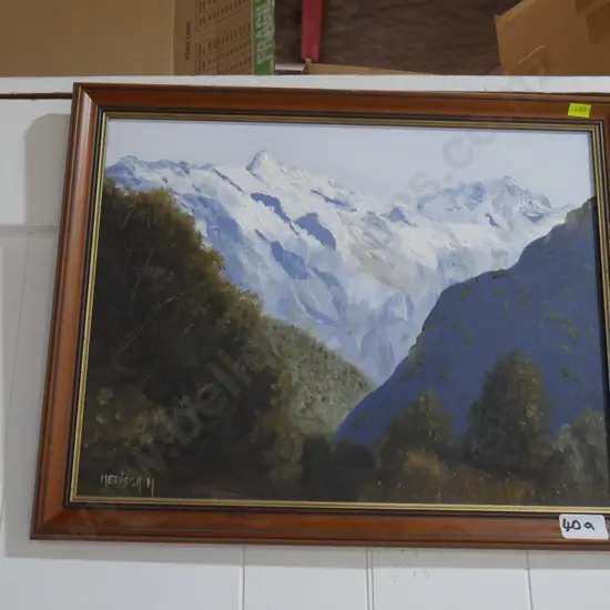Melissa Haywood "Greenstone track - Fiordland" framed oil