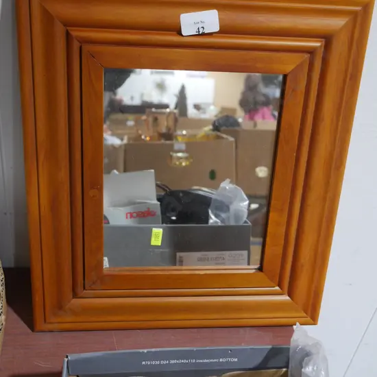 Wood framed mirror