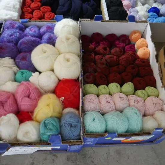 2 boxes of knitting wool