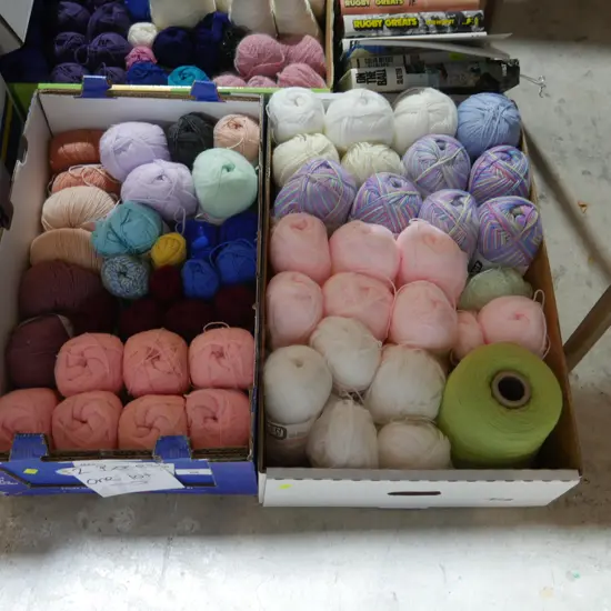 2 boxes knitting wool