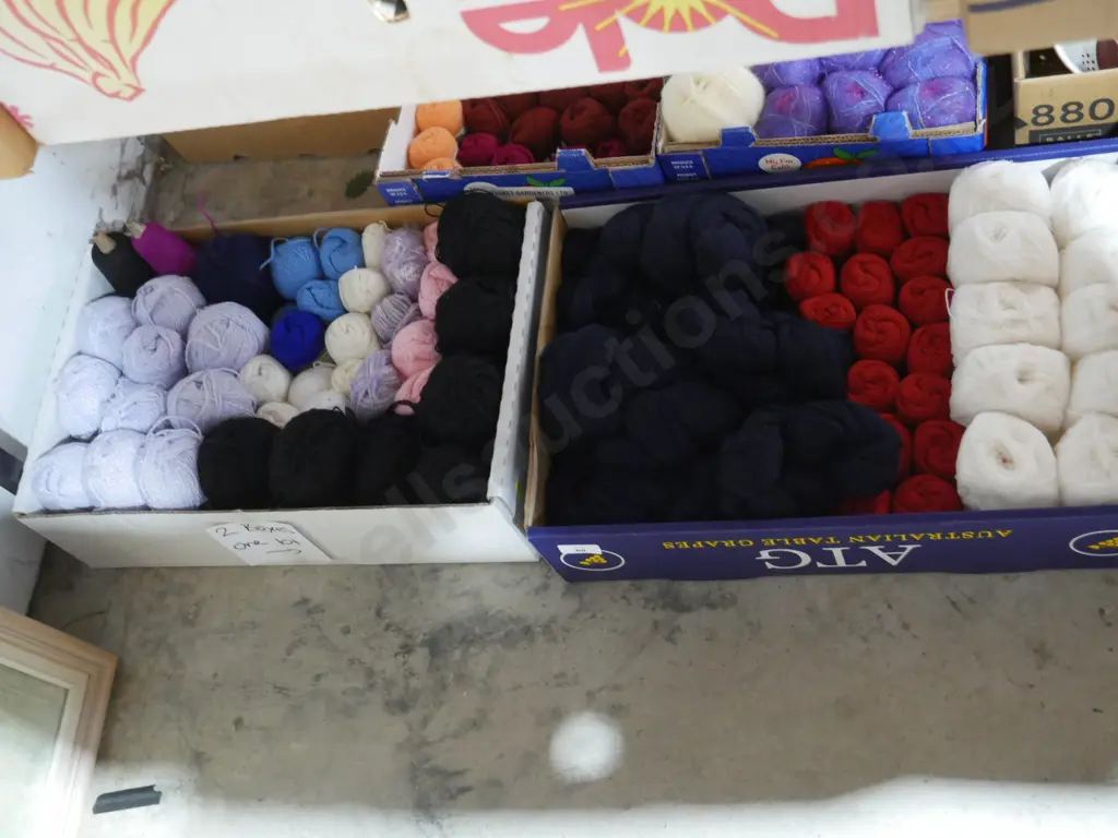 Two boxes of knitting wool Image 1++