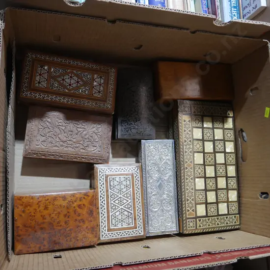 Wooden trinket boxes etc