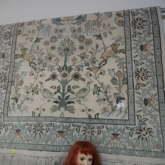 Hand knotted floor rug