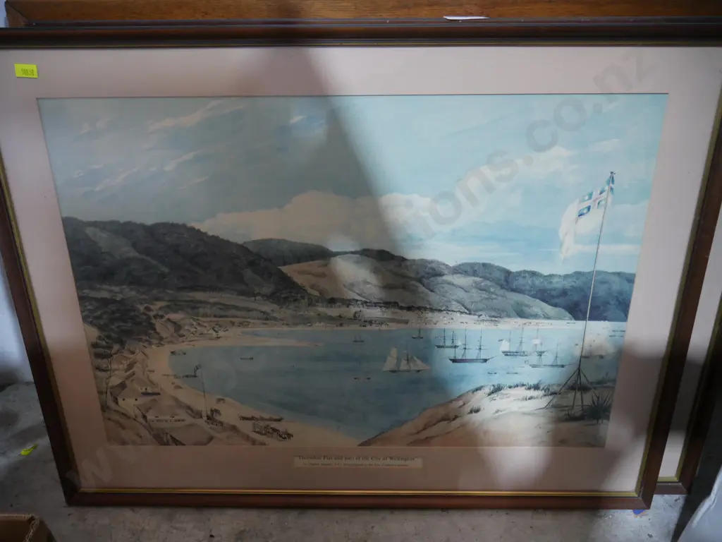 2 artworks and wood frame Image 1++