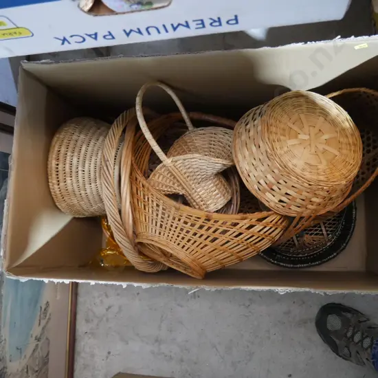 Box of cane baskets