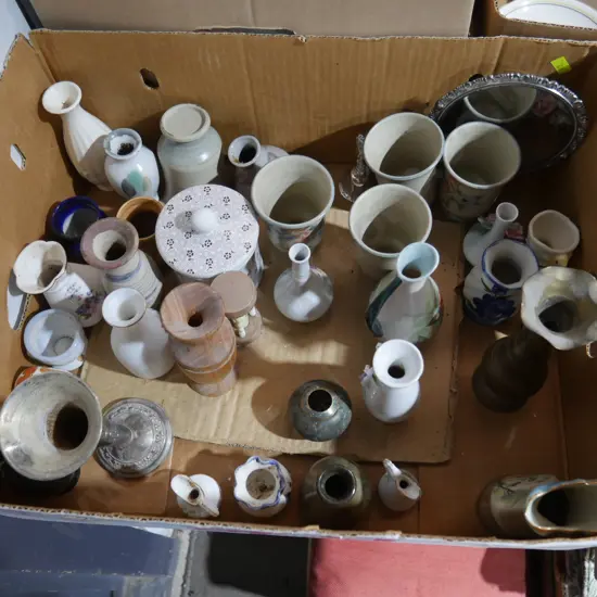 Assorted small vases etc