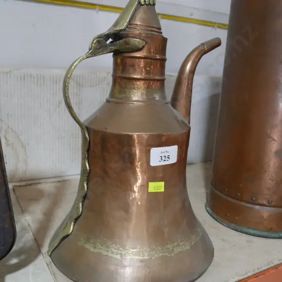 Turkish hammered copper kettle
