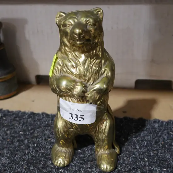 Brass bear money box