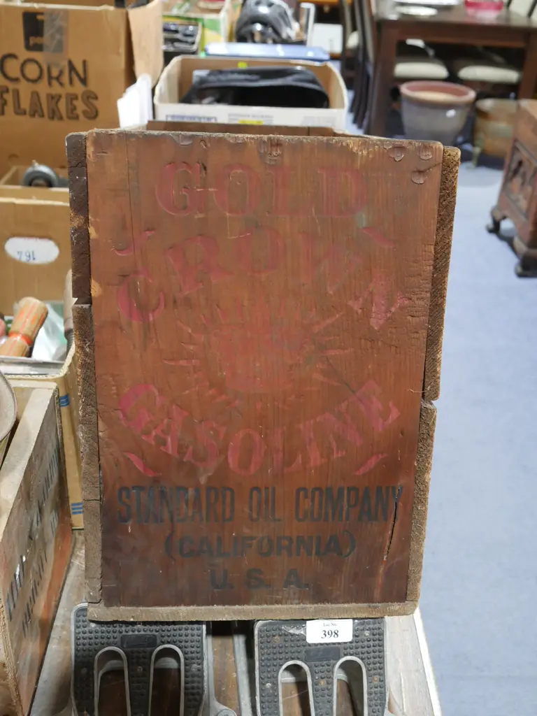 Gold Crown gasoline wooden box Image 1++