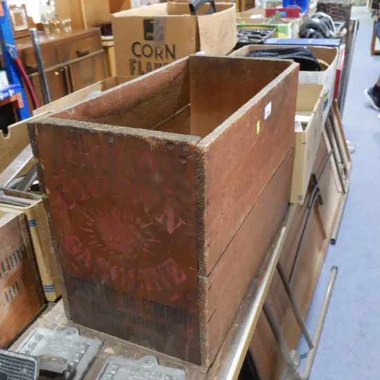 Gold Crown gasoline wooden box