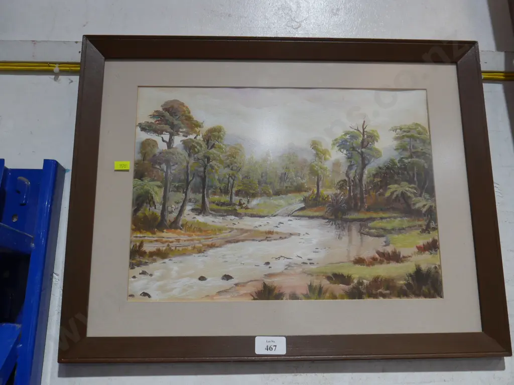 Framed P.J. O'Sullivan Tramping in Marlborough region Image 1++