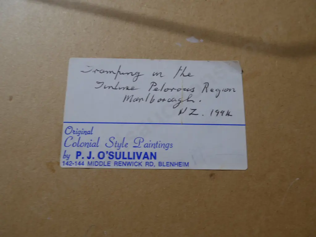 Framed P.J. O'Sullivan Tramping in Marlborough region Image 1++