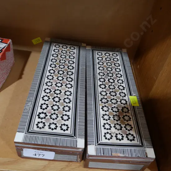 Two inlaid wooden boxes